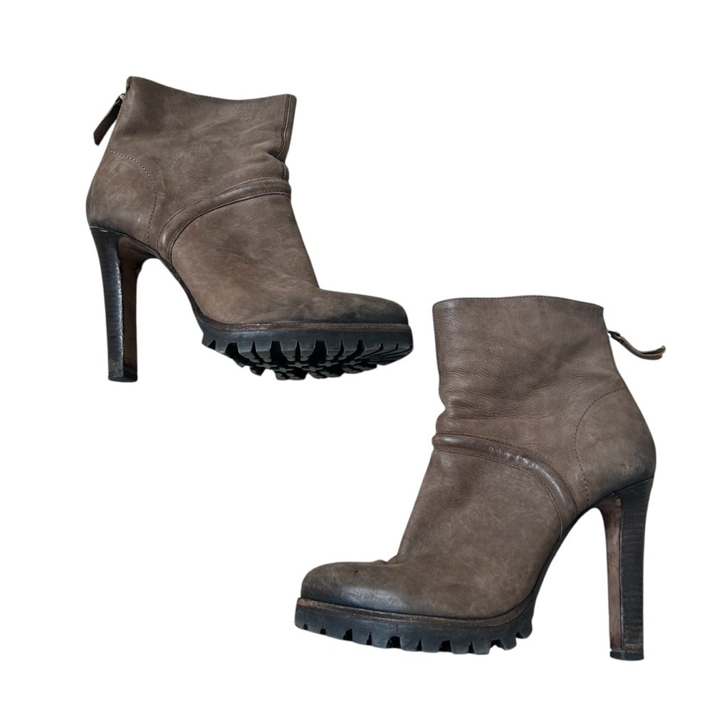 Vic Matie Worn Brown Leather Booties Size 41/10